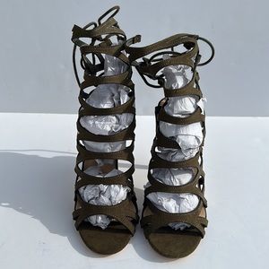 Size 8 Olive Green Liliana Nikia Strappy Heels